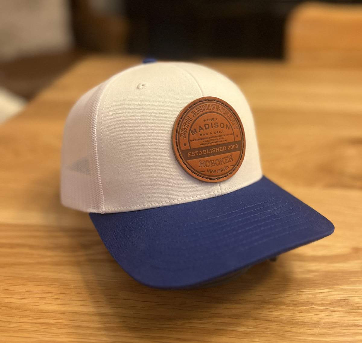 White/Blue Trucker Hat
